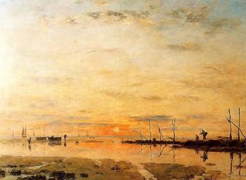 尤金 佈丹 Le Havre, Sunset at Low Tide 尤金 佈丹 Le Havre, Sunset at Low Tide